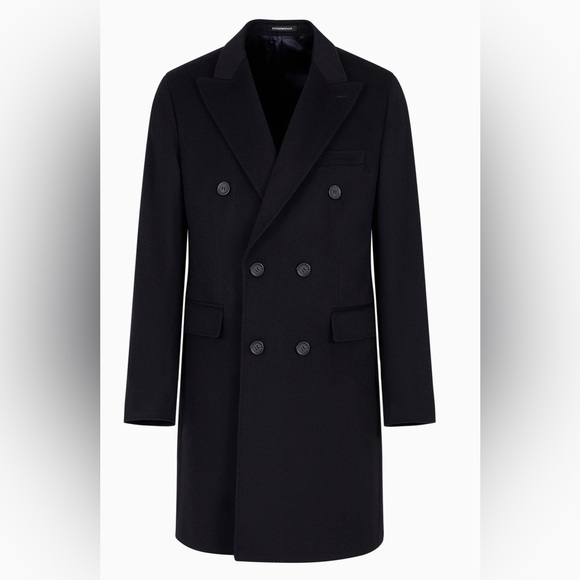 Giorgio Armani Other - Giorgio Armani men Navy Blue + 80%Wool 20% Cashmere Coat, Sz 38 Italy